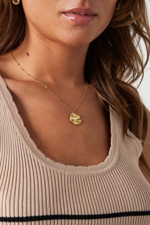 ball necklace with simple flower h5 Picture3